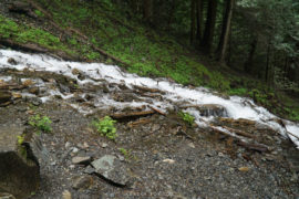 A stream coming down from the falls at Bridal Veil.