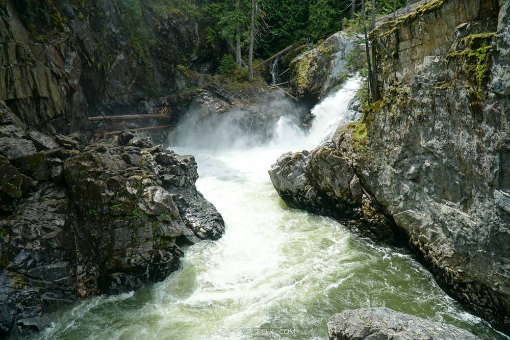 Nairn Falls Provincial Park - A uniquely formed waterfall between the rocks