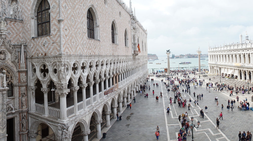 A side view of part of Doge's Palace in Venice, Italy. Kraska Fox