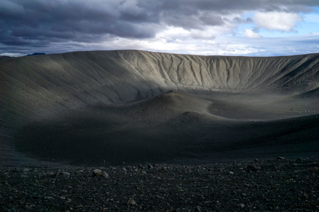 Hverfell Crater - A view from the top to the crater while you walk the outer rim.